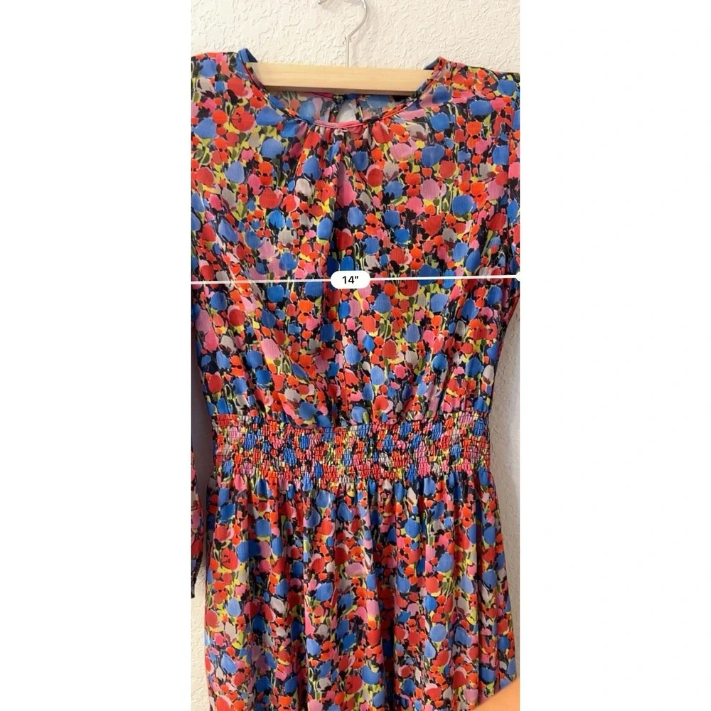 J.‎ Crew Glendale Cinched Ruched Waist Dress in Watercolor Floral Print